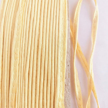 2mm Flanged Insertion Piping on 9mm Band, Beige Art Silk Fabric Trim, Cord piping Trim
